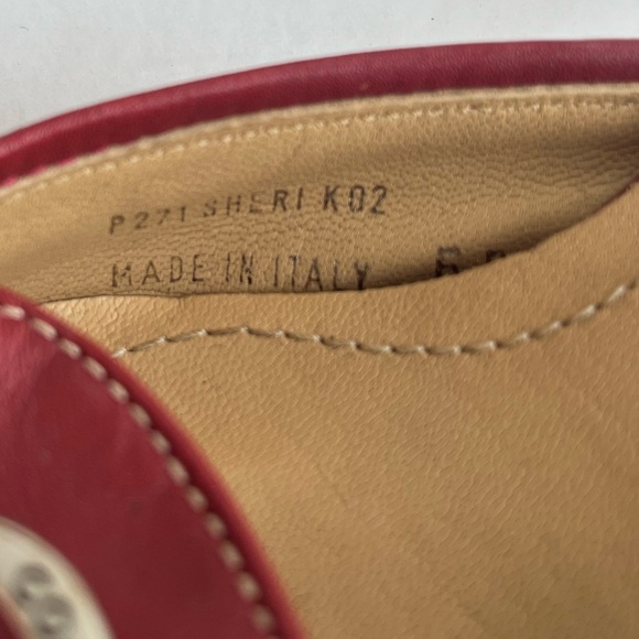 Coach Italy Sheri Red Kitten Heel Silver Buckle Mule loafers size 6B - Picture 7 of 11